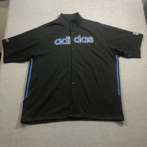 adidas Basketball Warmup Shirt Mens 2XL Black Blue Kevin Garnett Cover