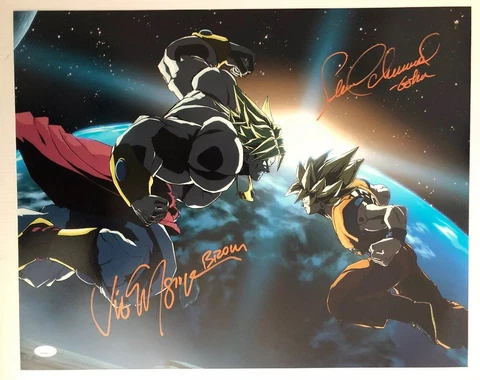Sean Schemmel Vic Mignogna Signed Autographed 16x20 Photo Dragon Ball Z JSA COA Cover
