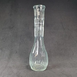 Vintage Klarglas Knospe Vase gerippt gerippt gerippt Blume groß 81⁄2 Zoll markiert 9158 - Bild 1 von 6