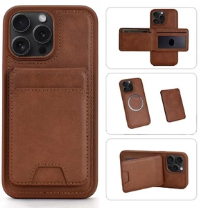 For iPhone 16 Pro Max 15 14 13 12 Phone Case Leather Magnetic 2in1 Detachable - Picture 1 of 13