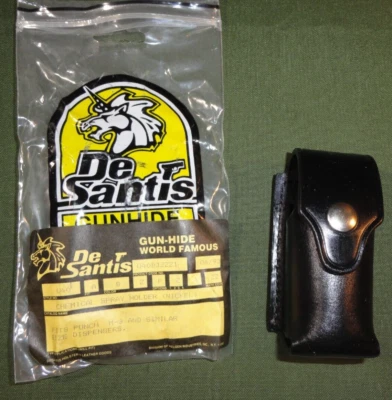 DeSantis BLACK LEATHER DUTY SERVICE CHEMICAL PEPPER SPRAY POUCH HOLSTER 5" X 2"