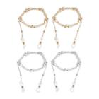 2 Pieces Womens Beaded Eyeglasses Chains String Necklace Retainer Spectacles