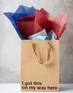 10 bolsas x bolsa de regalo divertida ("Got This On My Way Here") 5 juegos de 2 bolsas (marrón) - Imagen 1 de 4