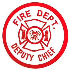 DEPUTY FIRE CHIEF - FIRE DEPARTMENT Highly Reflective 2 1/2" round Decal - Picture 1 of 1