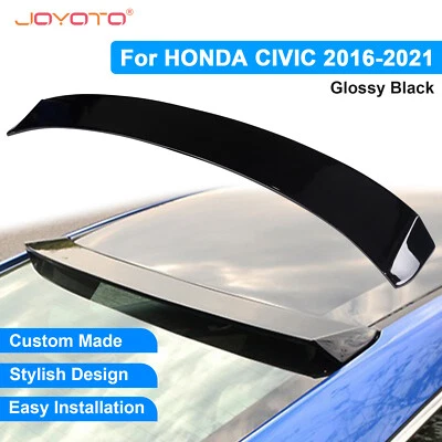 Rear Window Spoiler For 2016-2021 10th Honda Civic Rear Wing Glossy Black Foto 1 de 4