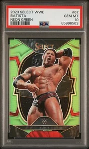 2023 Select WWE #67 Batista Neon Green 7/75 PSA 10 Gem Mt - - Picture 1 of 2