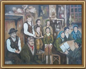 ARTE NAIF ALLEGRA LETTURA: ANTICA SCENA CONTADINA oliotavola ENRICO COPETTA COEN - Foto 1 di 2