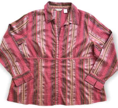 Top Bohemio Mujer Talla Grande 22 Rojo Rayas Texturizado Terciopelo Cinta Carrera  Foto 1 de 4