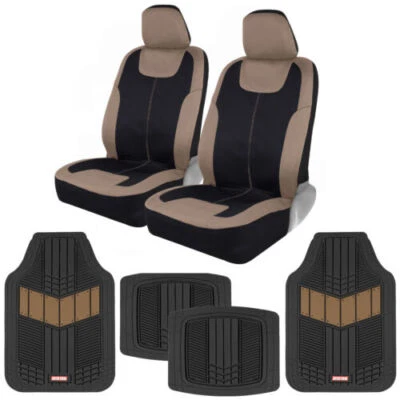 Juego de alfombrillas y fundas de asiento de auto delanteras Motor Trend Advanced Performance sin laterales Foto 1 de 4