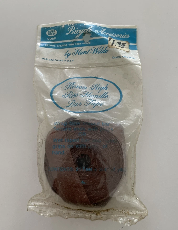 Vintage Plastic Handlebar Tape Handlebar Wrap Brown NOS Sealed 21 Feet X 3/4 - Image 1 of 4