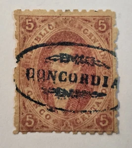 Argentinien (Rivadavia) Scott #NCS GJ #19g -(110$) A4 5c braun rose-gefüttertes Papier-sehr guter Zustand - Bild 1 von 2