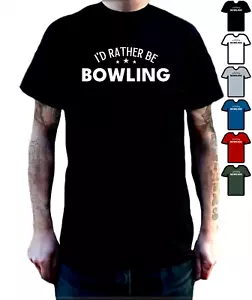 I'd Rather Be Bowling T-Shirt - Stylish Design for Bowlers - Lawn Green Bowls - Picture 1 of 12