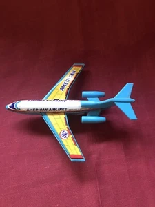 Vintage American Airlines 727 Boeing Tinplate friction 7" made in JAPAN Airplane - Picture 1 of 2