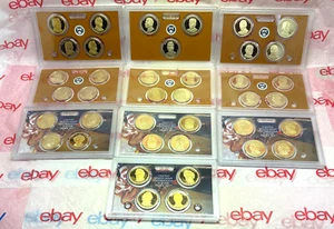 ๐บ๐ธ 2007-2016 COMPLETE Presidential Dollar Full Proof Set UNCIRCULATED 39 Coins - Picture 1 of 19