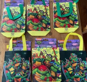 NEW TMNT Teenage Mutant Ninja Turtles Reusable Gift Bags Party Favors 6 Pc Lot - Picture 1 of 8