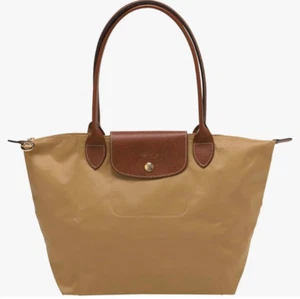Longchamp Le Pliage Shoulder Bag Folding Tote M Size Beige Outlet Products - Picture 1 of 6