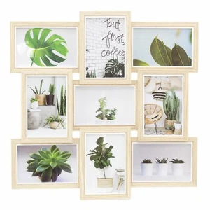 9 Multi Aperture Layered Photo Frame | Wall Mounted Wooden Picture Frame - 44cm - Picture 1 of 5
