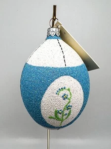 2000 Patricia Breen "Forget Me Not Egg" Full-Size Handmade Ornament #2064 - Picture 1 of 6