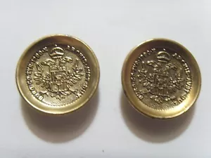 2 matching golden metal Austria buttons burg co tyr 1780 x archid avst dux 51916 - Picture 1 of 5