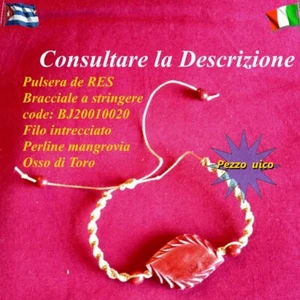 Bracciale Perle mangrovia Osso toro Filo intreccio Cuba Trinidad Pezzo unico - Foto 1 di 6