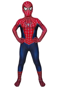 Raimi Spiderman Kids Cosplay Jumpsuit Boys Tobey Cos Bodysuit Halloween Costume - Picture 1 of 17