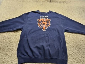 Camicia girocollo vintage NFL Chicago Bears vintage blu uomo XL Majestic - Foto 1 di 9