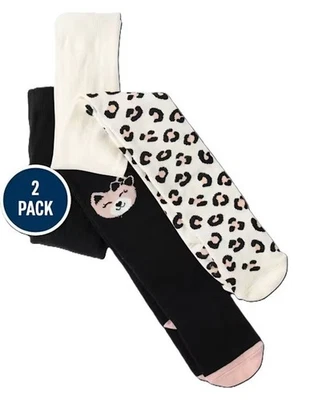 Nuevo 2 Pares Medias Gymboree Lil' Leopardo Gatito Gato Talla 2T-3T Nuevo en Paquete Nuevo con Etiquetas Foto 1 de 2