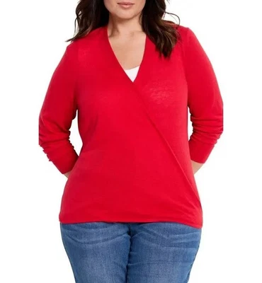 Nic + Zoe Linen BBlend All Year 4-Way Convertible Red Wrap Cardigan Size PL - Image 1 of 4