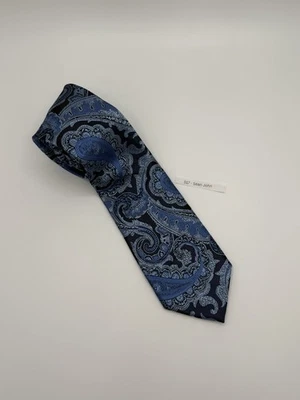Sean John - 60" Designer Tie 100% Polyester Blue & Black Paisley Foto 1 de 4