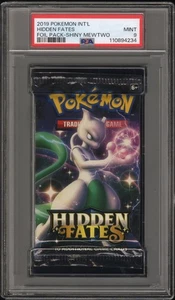 2019 Pokemon INT'L Hidden Fates Foil Booster Pack Mewtwo Art PSA 9 Mint - Bild 1 von 2