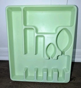 Vintage Seafoam Green Rubbermaid Silverware Flatwear Holder Rare Color - Picture 1 of 4