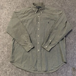 Polo Ralph Lauren Blaire Shirt Mens L Green Gingham Long Sleeve Button Down - Picture 1 of 11