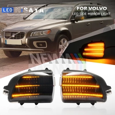 Black Sequential LED Side Mirror Turn Signal Light for 2007-2014 Volvo XC90 XC70 - Image 1 of 4