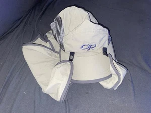 Outdoor Research Q3 Cappello Berretto Strapback Beige Mantello Protezione Collo Ventilazioni Pesca - Foto 1 di 3