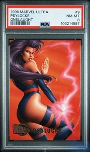 PSA 8 SKY BOX 1996 MARVEL ULTRA PSYLOCKE ONSLAUGHT #9 329 - Picture 1 of 2