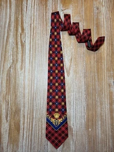 Corbata de Seda GIANNI VERSACE Cabeza de Medusa Barroca Oro Rojo Neiman Marcus Hecha a Mano - Imagen 1 de 11