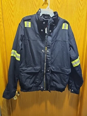 Bulwark Mens Sz M RG JLJ6NV9 Reflective Jacket Flame Resistant Work Wear Used  - Image 1 of 4