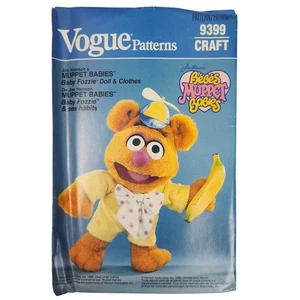 1984 Vogue 9399 Jim Hensons Muppet Babies Fonzie & Clothes Pattern Uncut - Picture 1 of 4