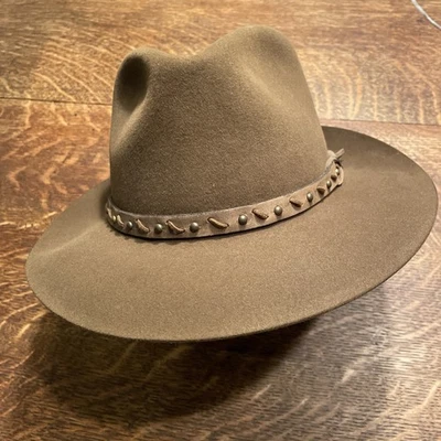 SOMBRERO FIELTRO COLECCIÓN STETSON GUN CLUB TALLA 7.25 CON ADORNO DE CUERO Foto 1 de 4