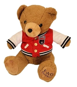 FAO Schwarz Teddy Bear Soft Plush Toy Brown 1862 Varsity Jacket Anniversary - Picture 1 of 6