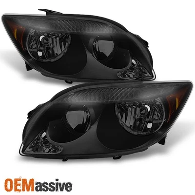 Fits 2005-2007 Scion tC ANT10 Black Smoked Headlights HeadLamps Replacement Pair - Image 1 of 4