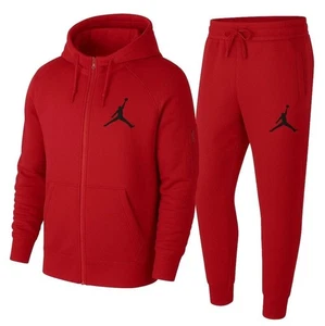 Mens Jordan Red Tracksuit Set Zip Hoodie & Joggers Athletic Streetwear Duty Free - Picture 1 of 2