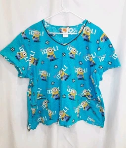 Despicable Me Medical Scrub Top Women's Size 3XL - J6 - Picture 1 of 4