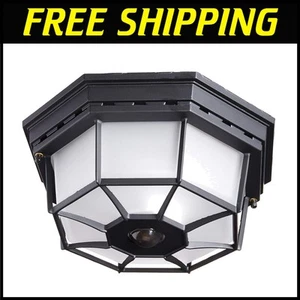 360-Degree Motion Sensor Octagonal Ceiling Light in Black - Elegant Home Upgrade - Picture 1 of 4