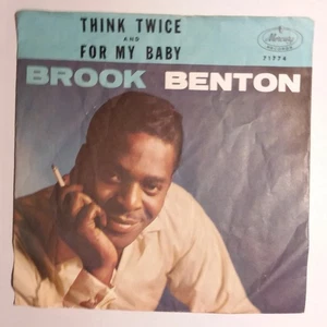 BROOK BENTON PS/45 THINK TWICE B/W FOR MY BABY VG/VG+ MERCURY 71774 - Imagen 1 de 4