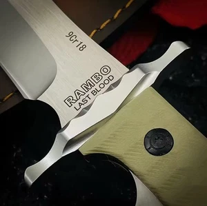 MK9 9Cr18 Outdoor Tactical Bowie - Full Tang Rambo, Leather Sheath - Picture 1 of 6