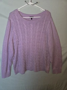 Talbots Damen Übergröße 3X Lavendel Zopfmuster Baumwollmischung Pullover Sweater  - Bild 1 von 10