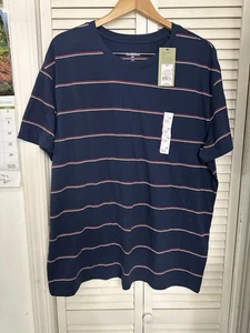 Goodfellow & Co Men's Navy Blue Striped T-Shirt XXL Standard Fit - Picture 1 of 7