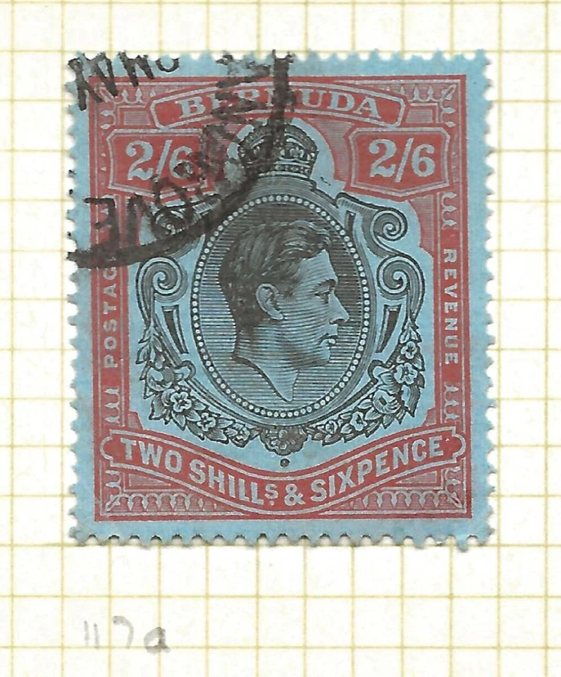 BERMUDA SG117a 2s6d KGVI Keyplate High Value Fine Used Cat £120 UK P&P Free - Image 1 of 1