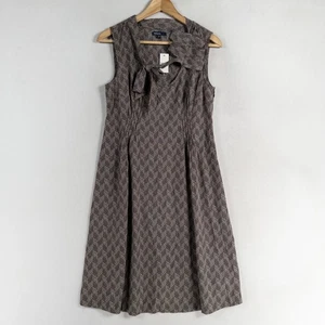 Gap Maternity Dress Womens Small Gray Brown Taupe Print Sleeveless Pleated NEW - Picture 1 of 8